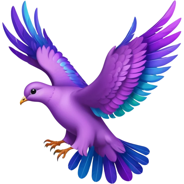 Purple dove flying towards heaven  emoji