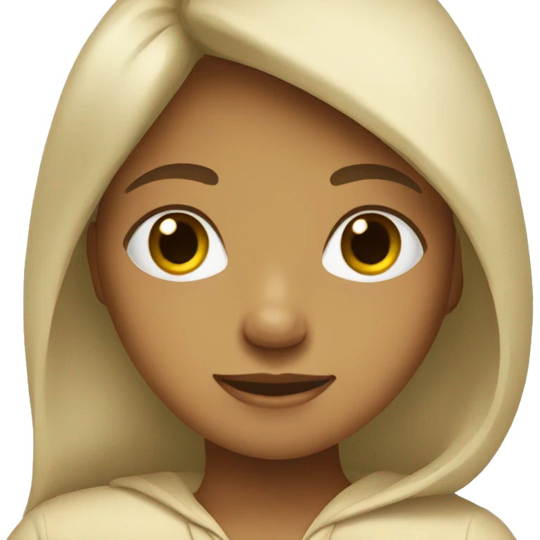 Girl wearing pijama beige  emoji
