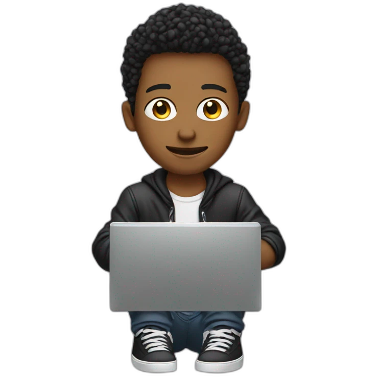 A cool boy on a computer emoji