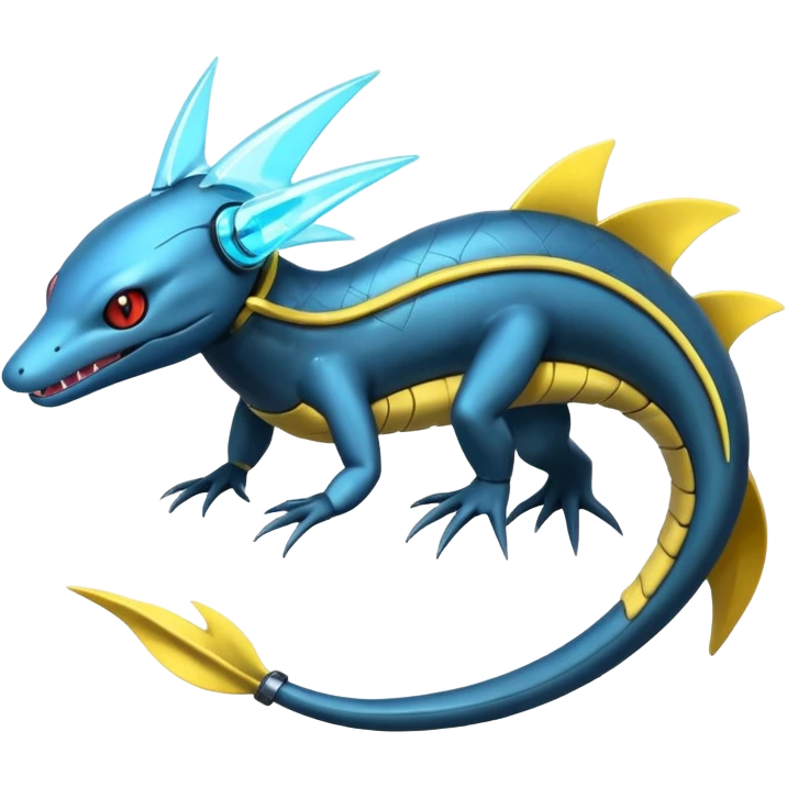 Electric Futuristic Modern Cyberpunk Cyber-Cyborg-Eel-Tynamo-Manectric-Luxray-Electrike-Pokémon-Fakémon-fusion emoji