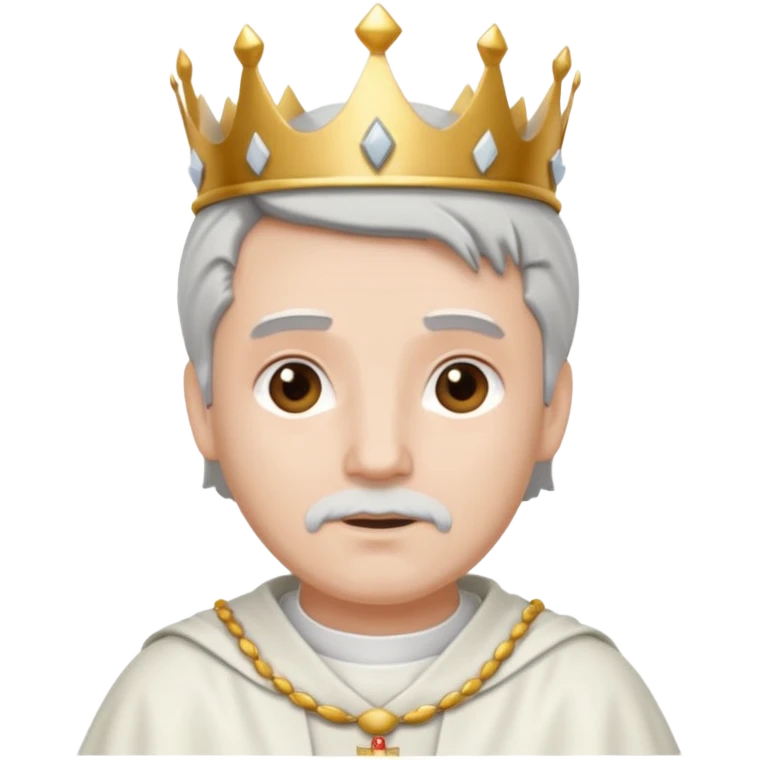 visage d'un pretre avec un couronne de cheveux et une toge emoji