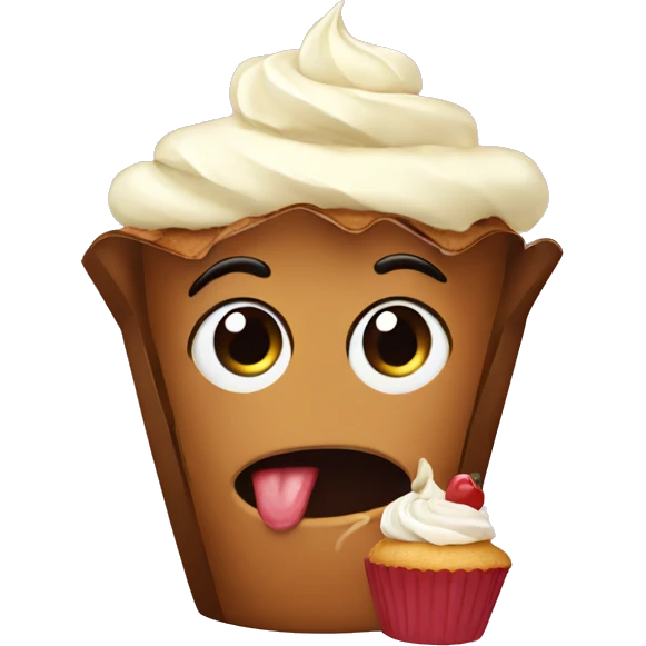 Eating cupcake emoji