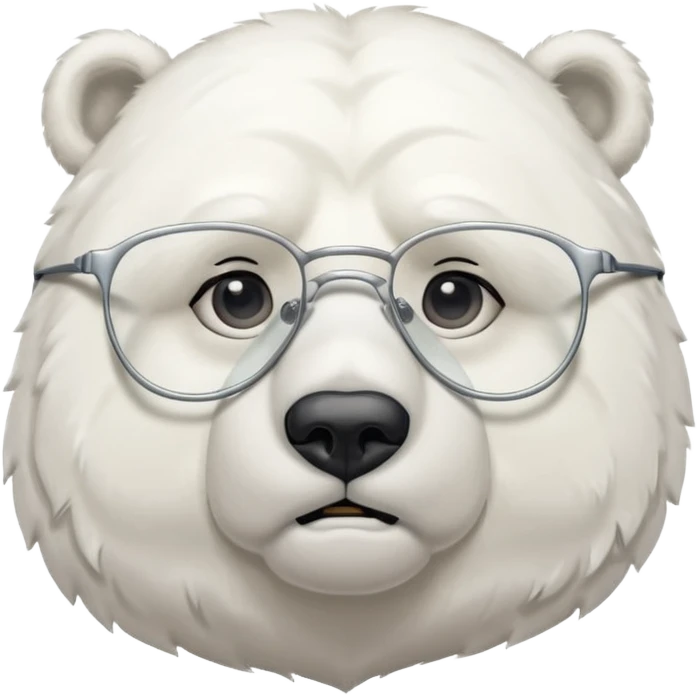 Un orso bianco e stanco con gli occhiali da vista emoji
