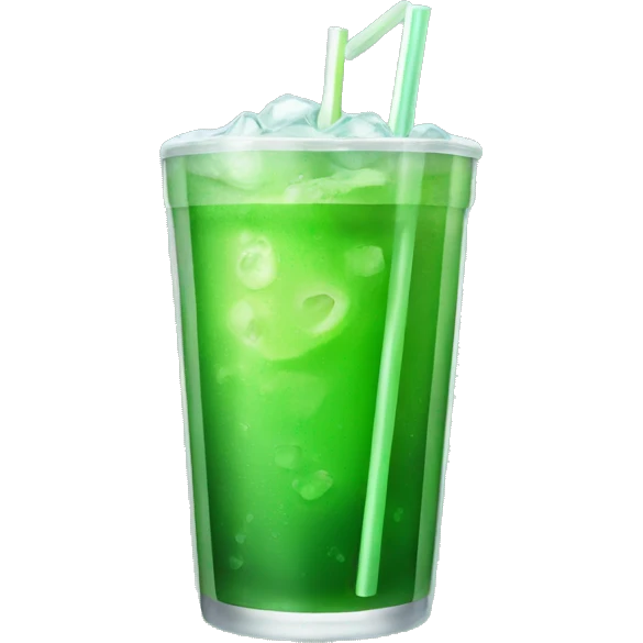 Green drink with straw and ice  emoji