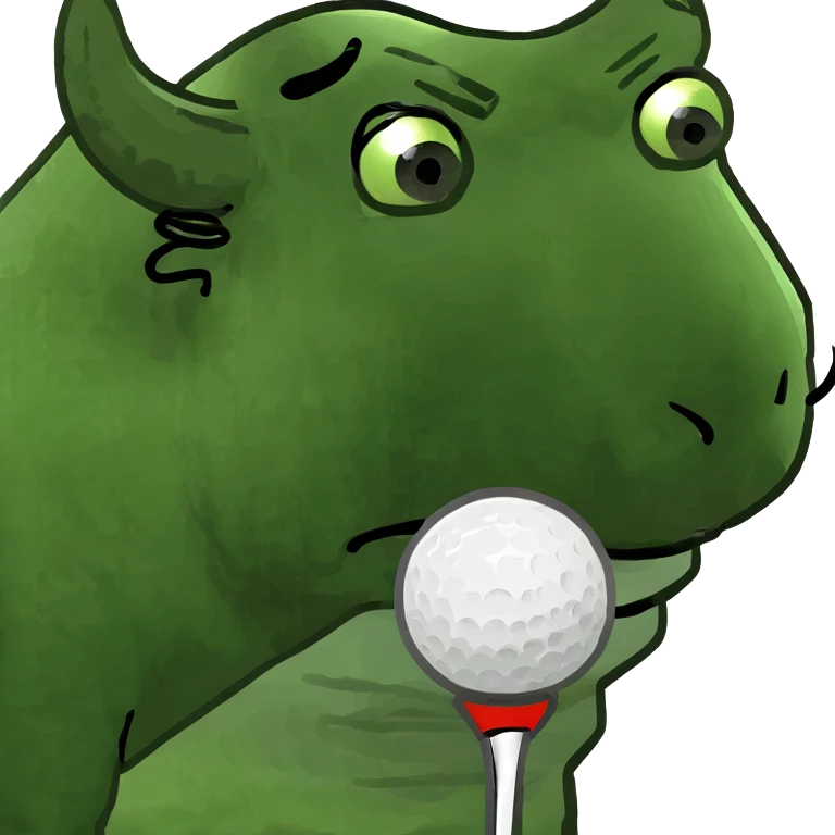 Bison playing golf emoji