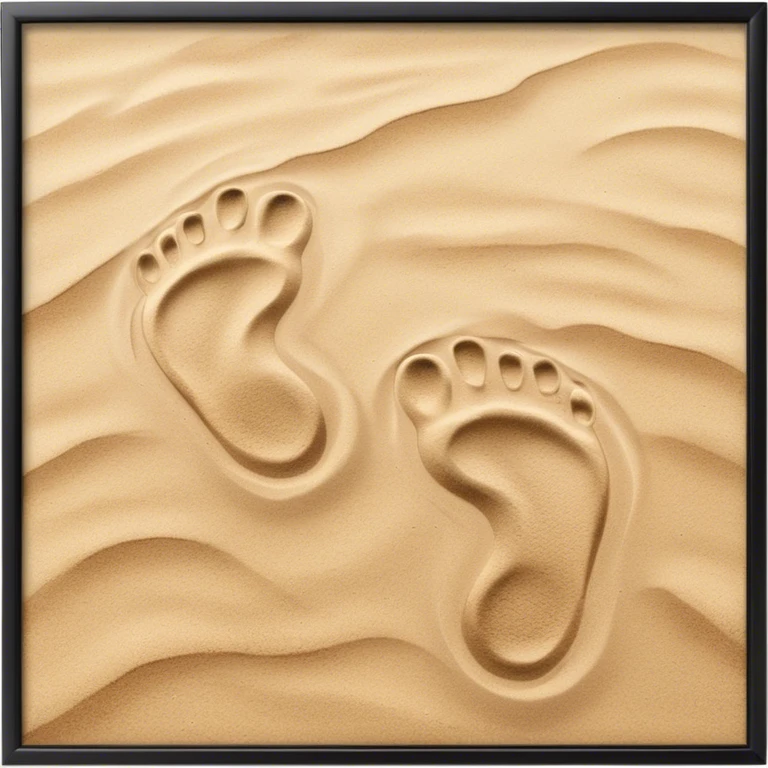 inner child footsteps on sand with other bigger footsteps beside emoji