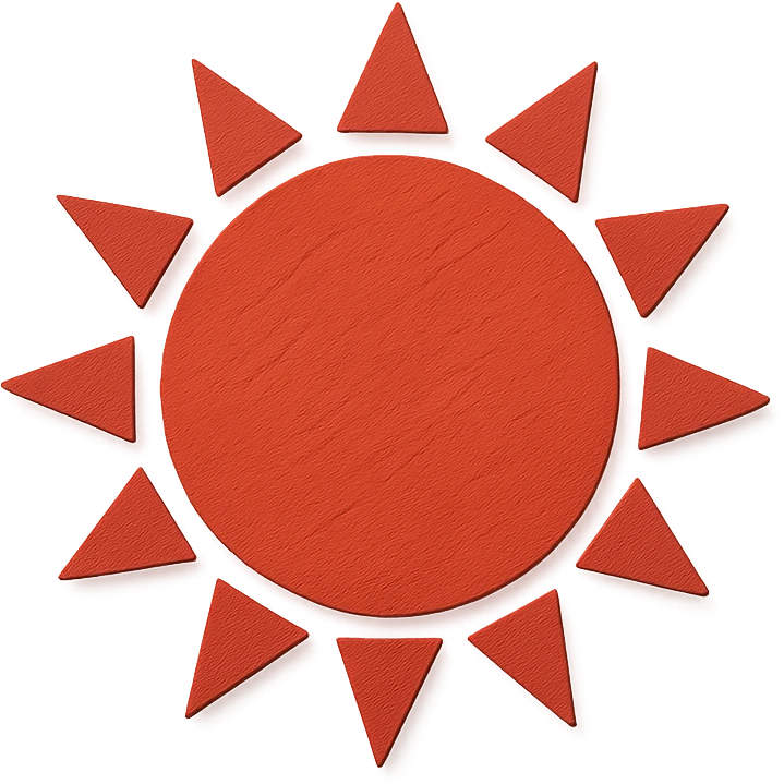 red sun with no face emoji