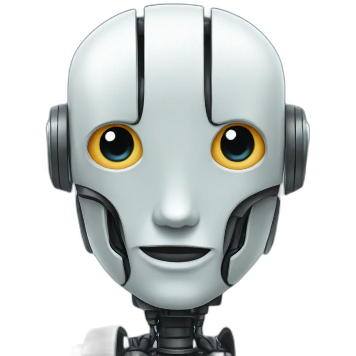 robot with face like a M emoji