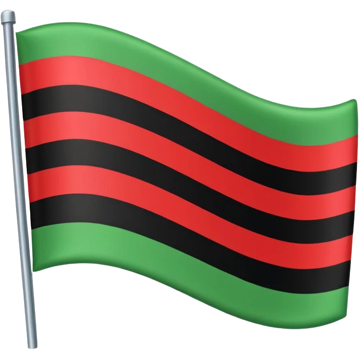 Bandeira vermelho preto e verde listras emoji