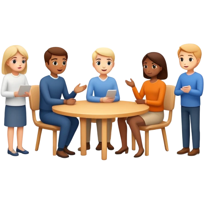 minimalist group discussion emoji