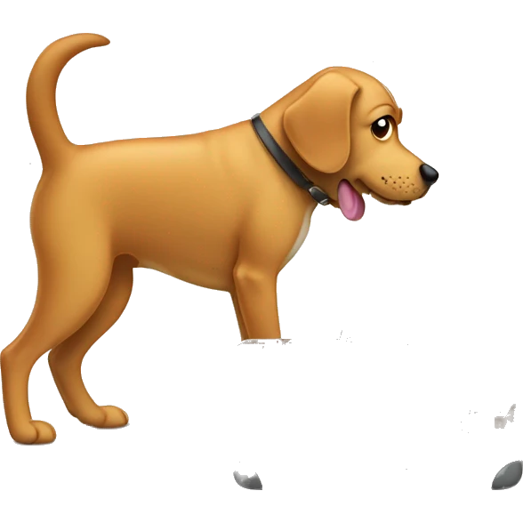 Dog sniffing suitcase emoji