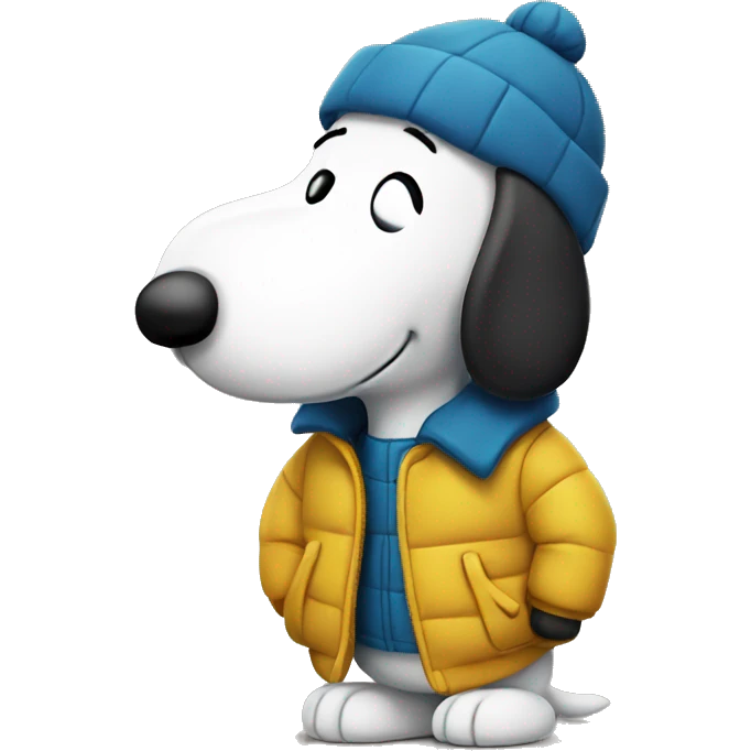 Snoopy with a puffer jacket emoji