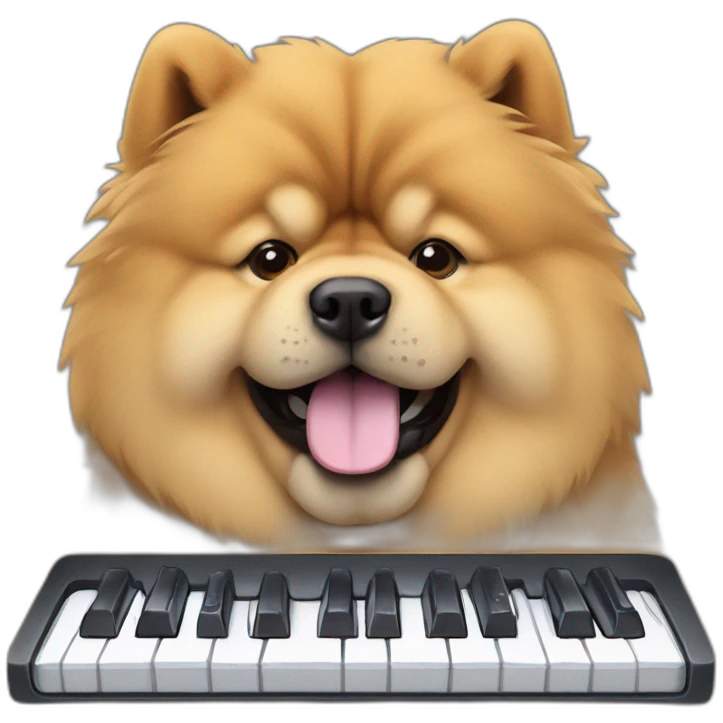 chow-chow typing on a keyboard emoji