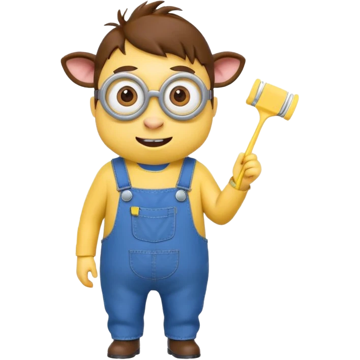 make me a minion cow while flossing and doing hair emoji