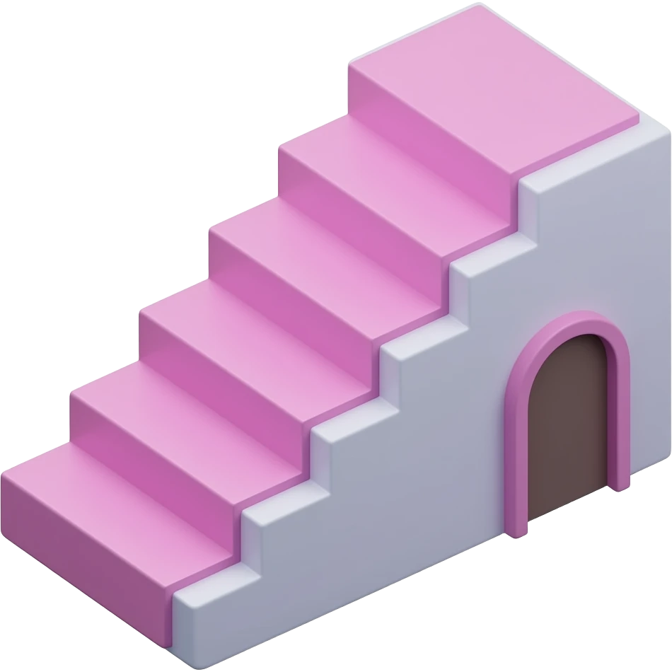 soft purple pink  stair on house, transparent background inspired by barbie colour pallete emoji