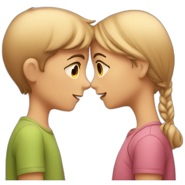 girl whispers in boy's ear emoji
