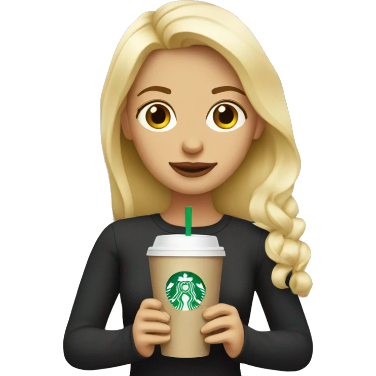Blonde girl drinking Starbucks  emoji