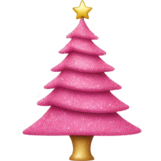 Pink glitter Christmas tree emoji