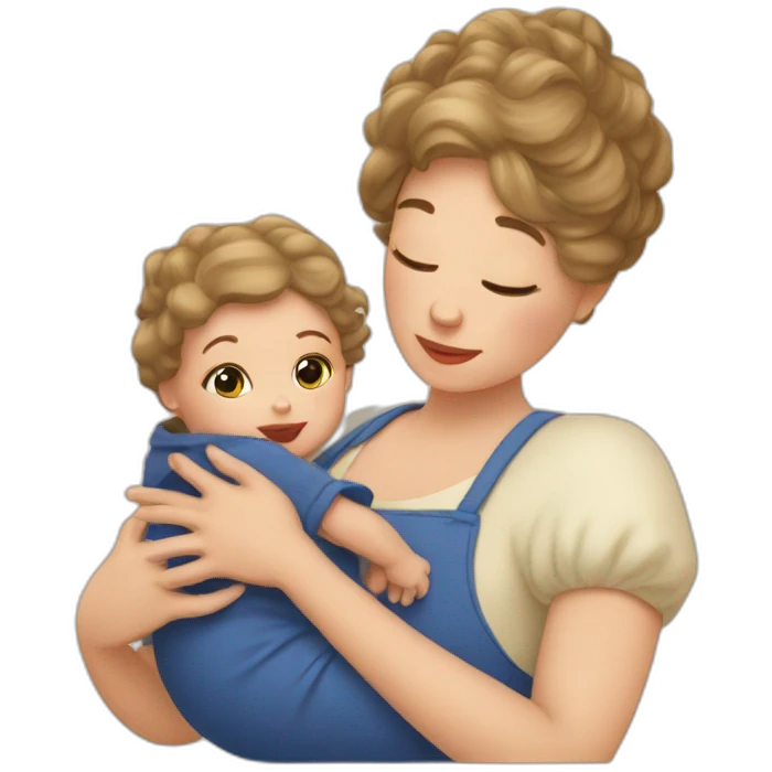 Femme française et son bébé emoji