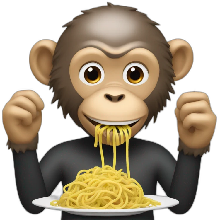 make me a monkey eating spaghetti emoji