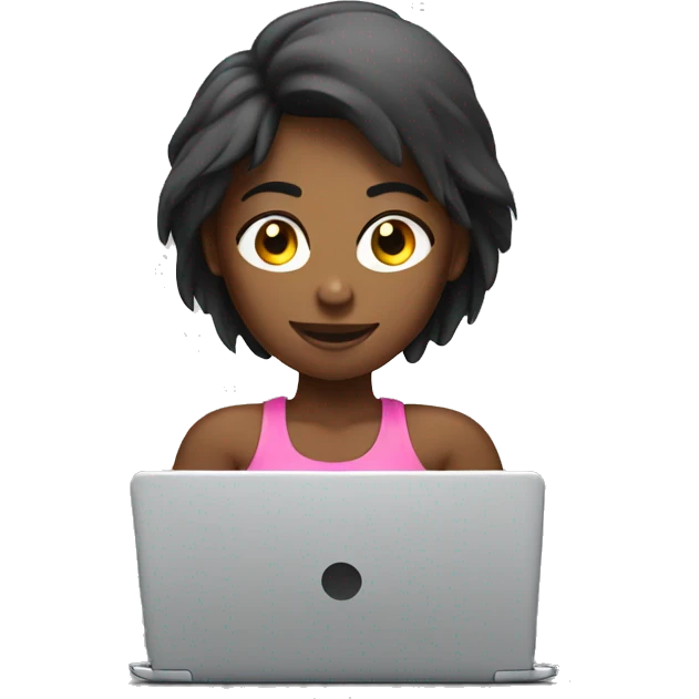 muscular girl with laptop emoji