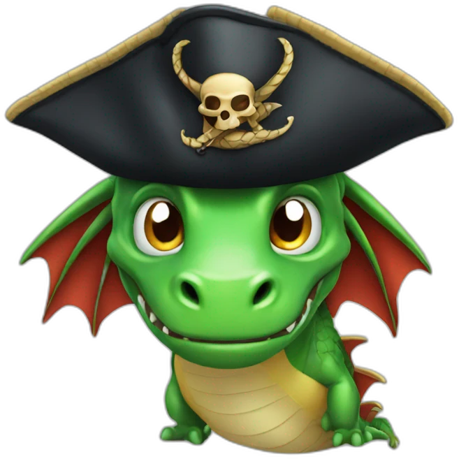 Dragon with pirate hat emoji