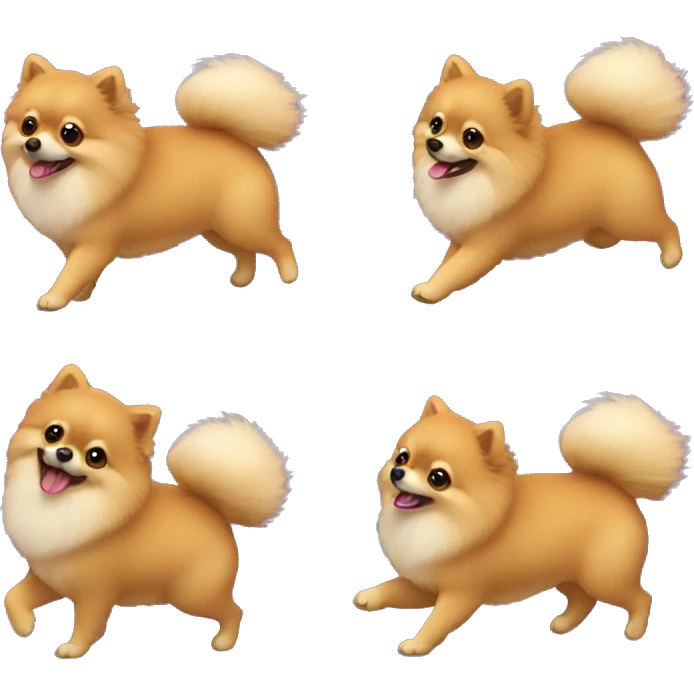 Pomeranian dancing emoji