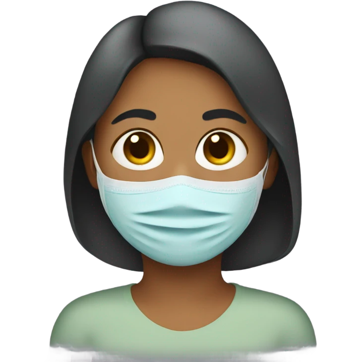 Mother with mask emoji