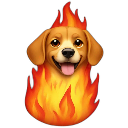 Everything is fine dog surrounded by fire emoji