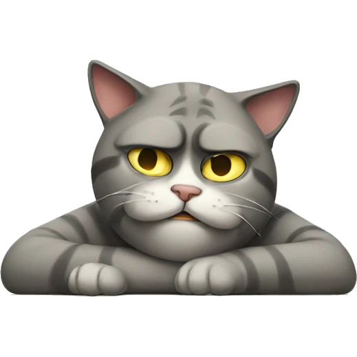 unmotivated cat that doesn't want to work emoji