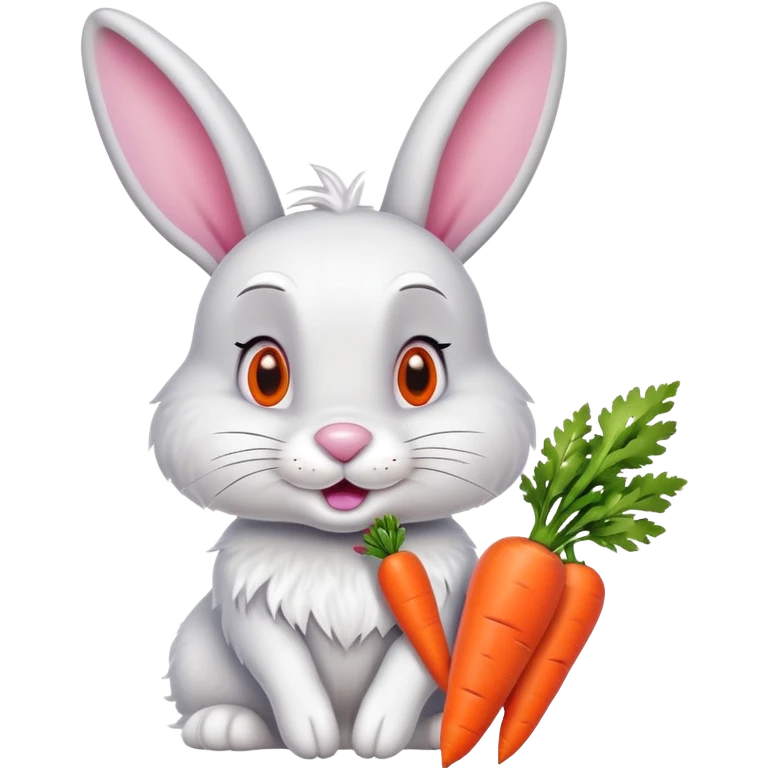 bugs bunny cartoon rabbit with carrot emoji