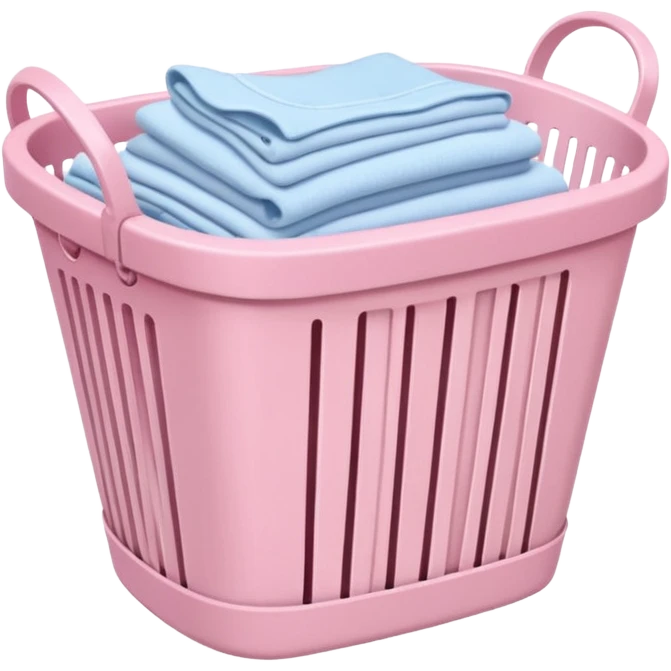 Folded laundry in a pink basket emoji