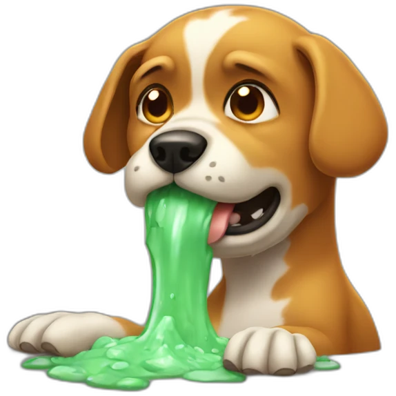 Dog puking emoji