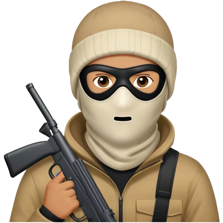 Guy with a gun wearing a ski mask emoji