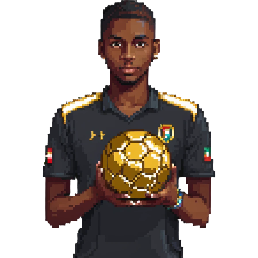 Lamine Yamal holding a golden ball emoji