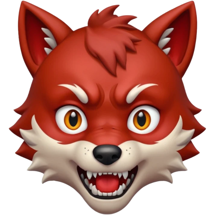 Wolf Boy Red Scared emoji