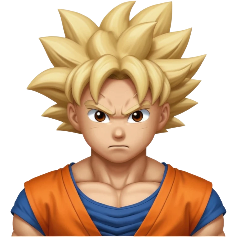 Emoji San goku plus petit niveau image , concentrer comme avant un combat contre un adversaire,  emoji