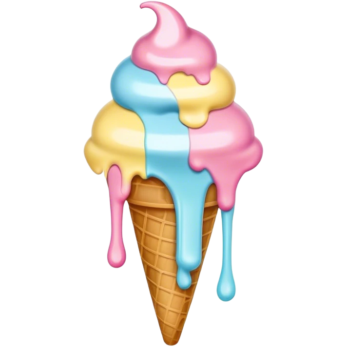 Melted pastel ice cream emoji