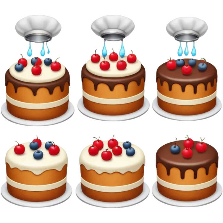 the process of cooking cake emoji