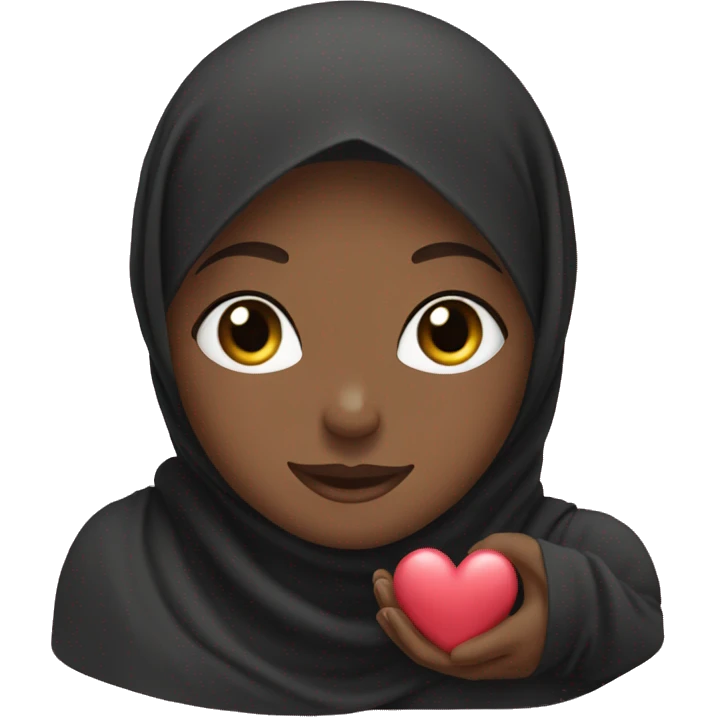 Black hijabi making heart with hands emoji