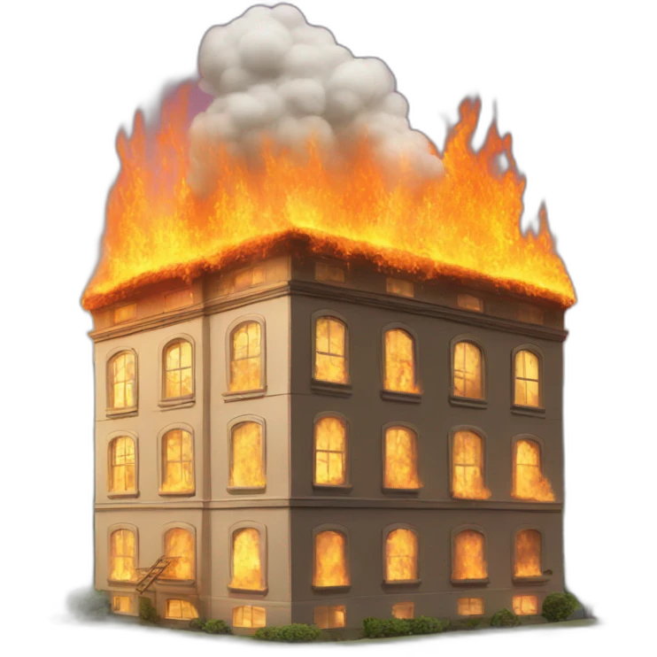 building on fire emoji