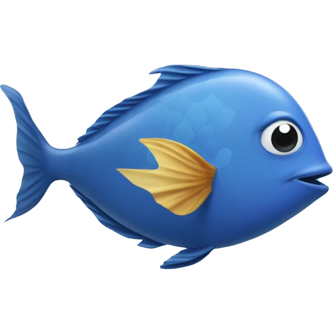 2 emoji bluish fish, rather short and a bit fat, 2D, swim in same direction, one follows the other, the behind one is a bit smaller emoji