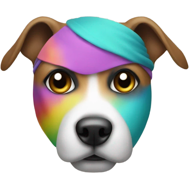 dog wearing mas emoji