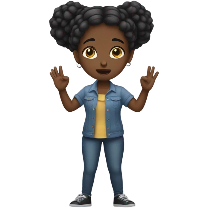 Black girl saying no emoji