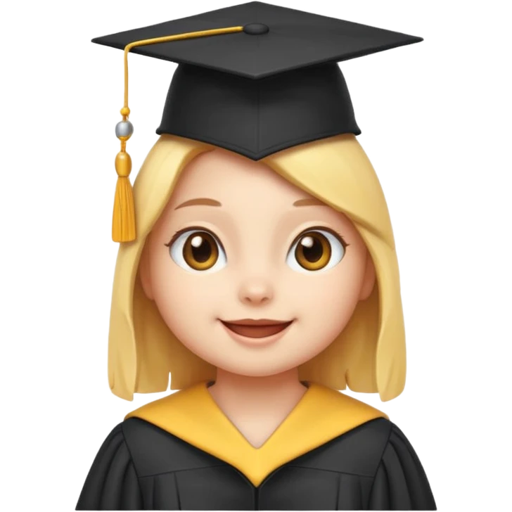 A smart chick emoji wearing a graduation cap emoji