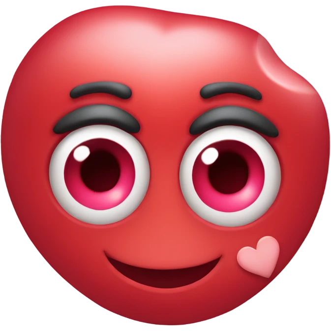 Red Love heart with just 2 eyes emoji