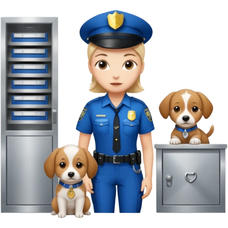 Data, puppy police, server, lock emoji