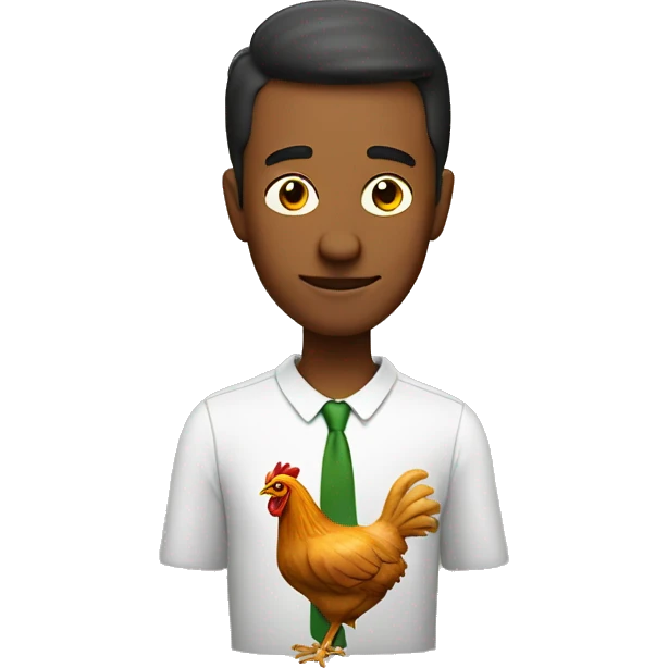 Man and chicken emoji