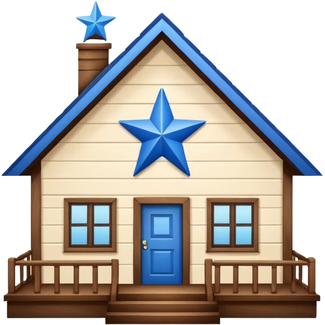 house with blue star emoji