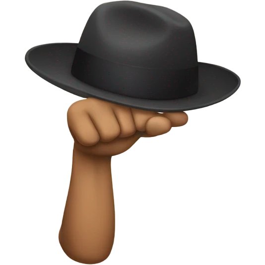 Arms with hat emoji